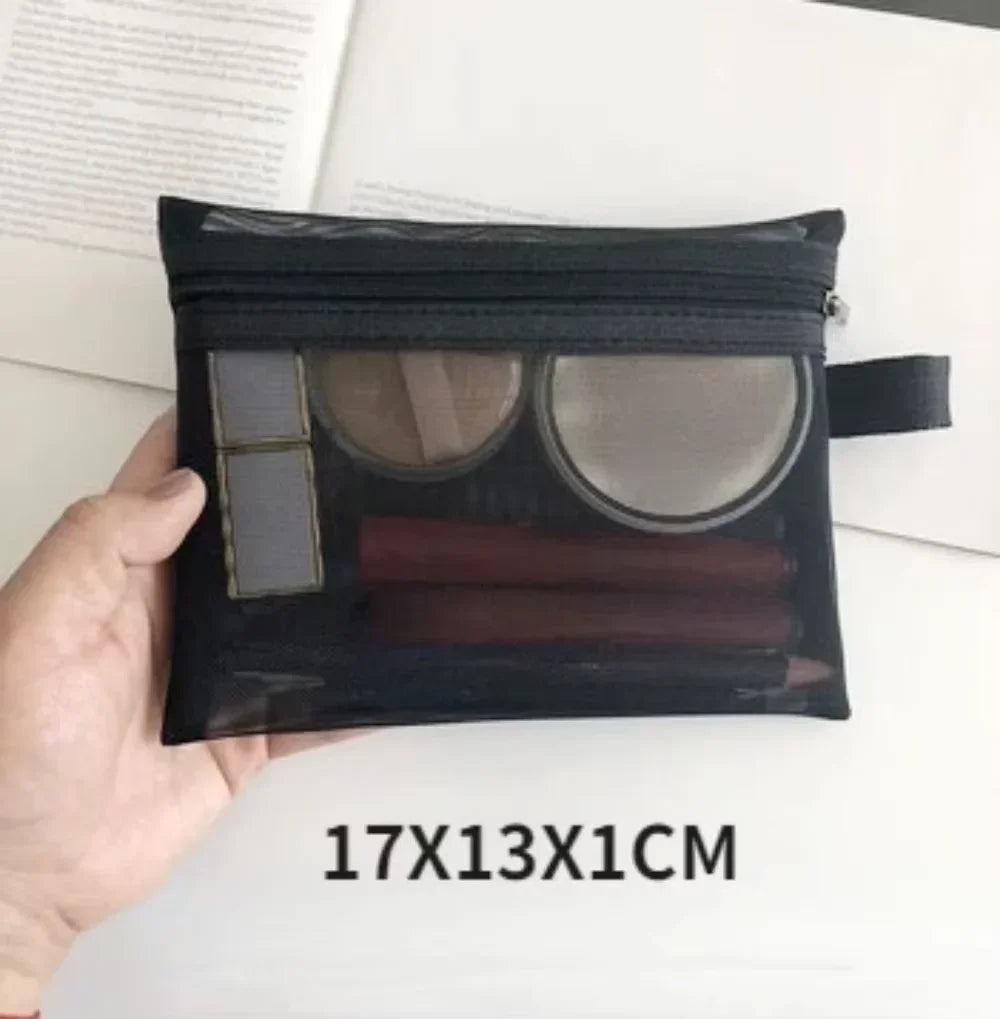 Women Mesh Cosmetic Bag Travel Storage Makeup Bag
