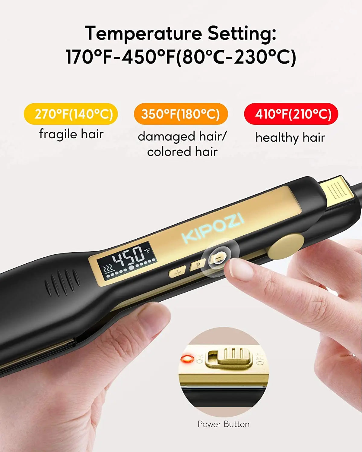 KIPOZI Professional Titanium Flat Iron