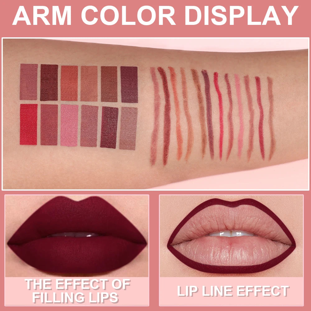 Matte Lip Liner Pencil Set