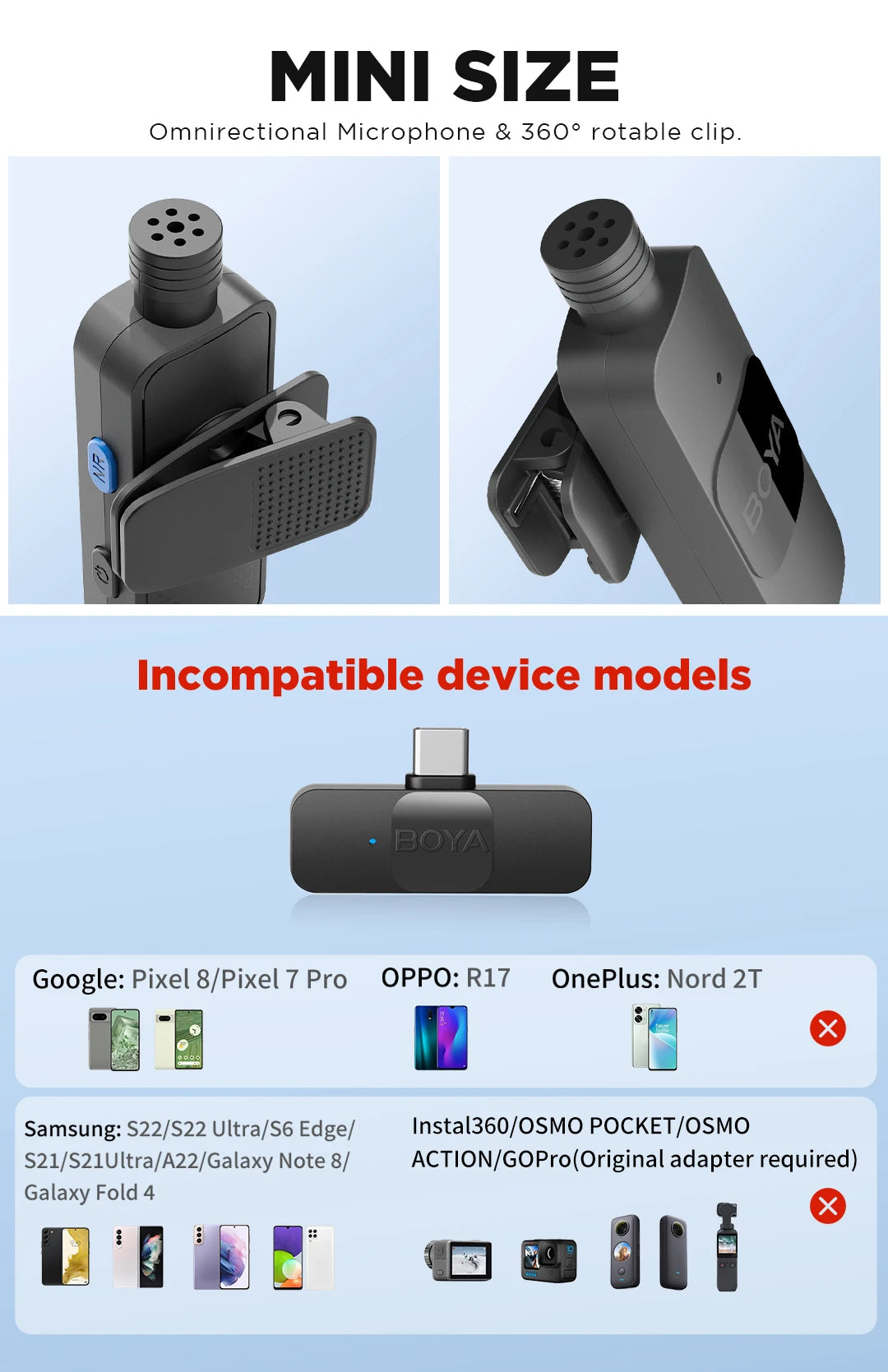 BOYA BY-V Pro Wireless Lavalier Microphone Ki