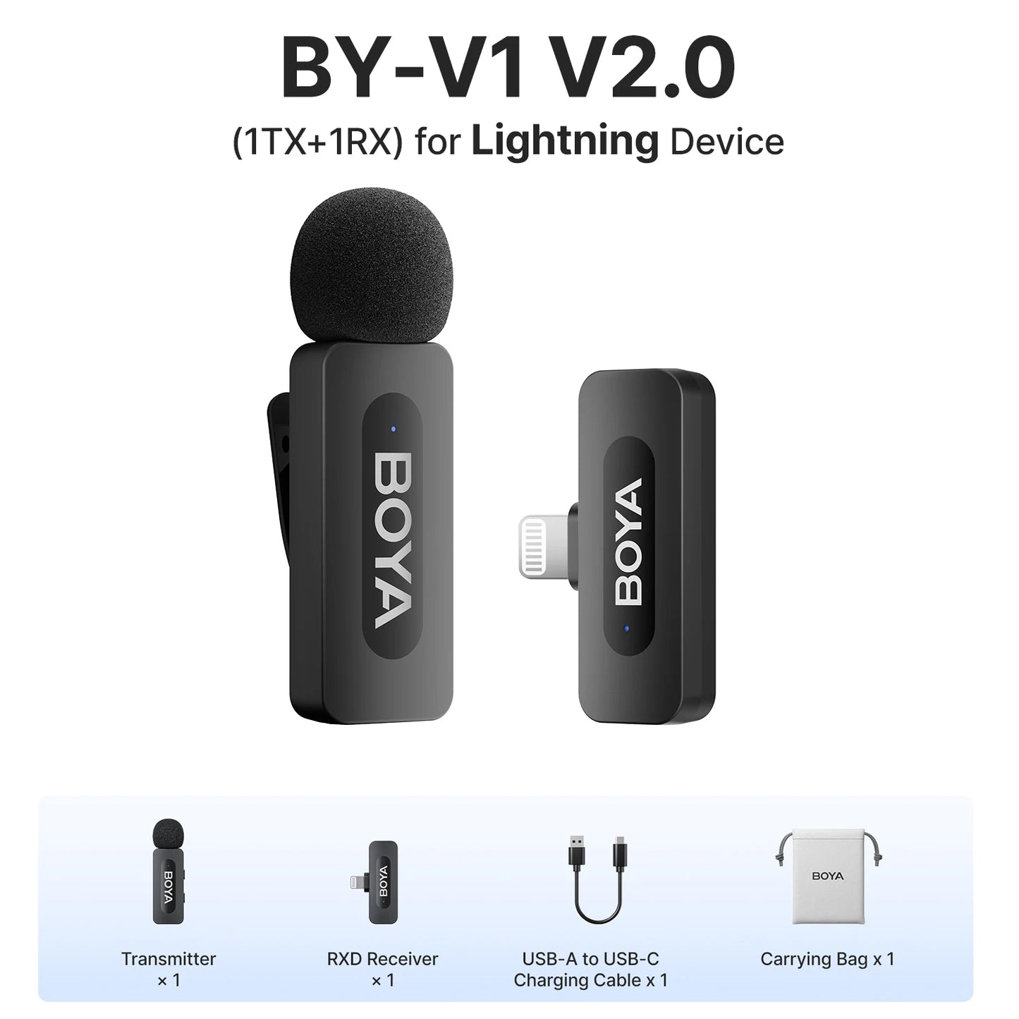 BOYA BY-V Pro Wireless Lavalier Microphone Ki