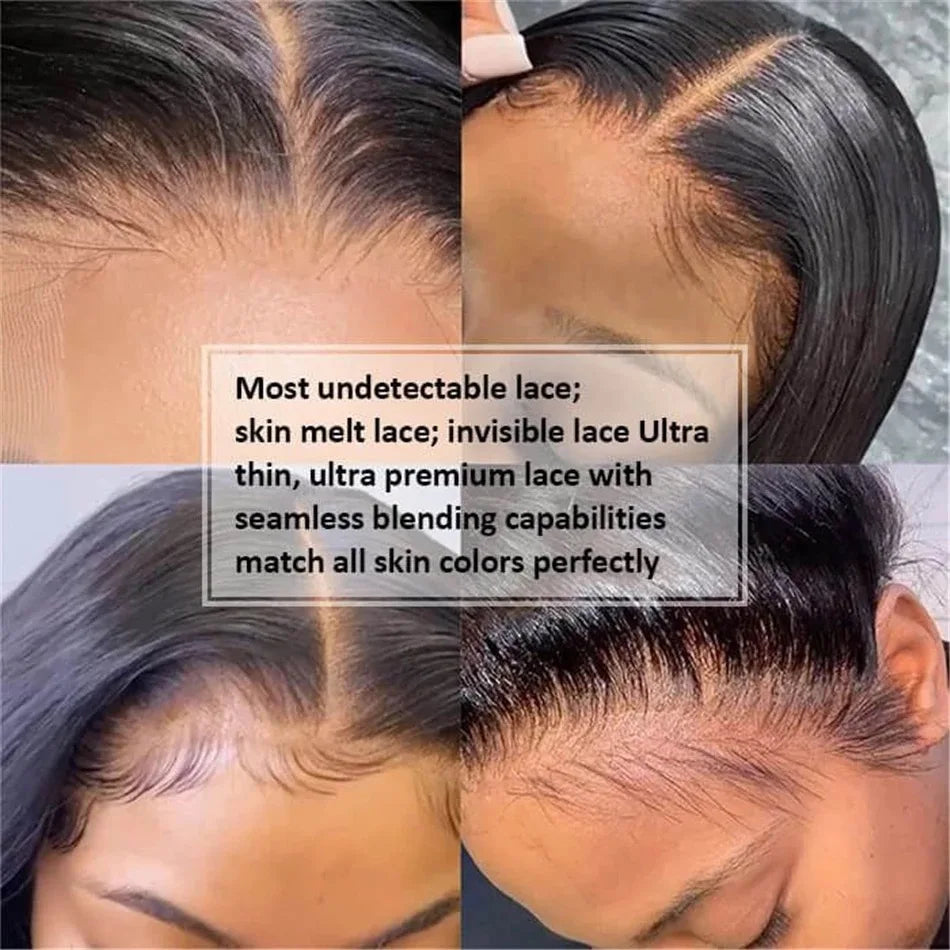 Bone Straight Jet Black HD Human Hair Wig