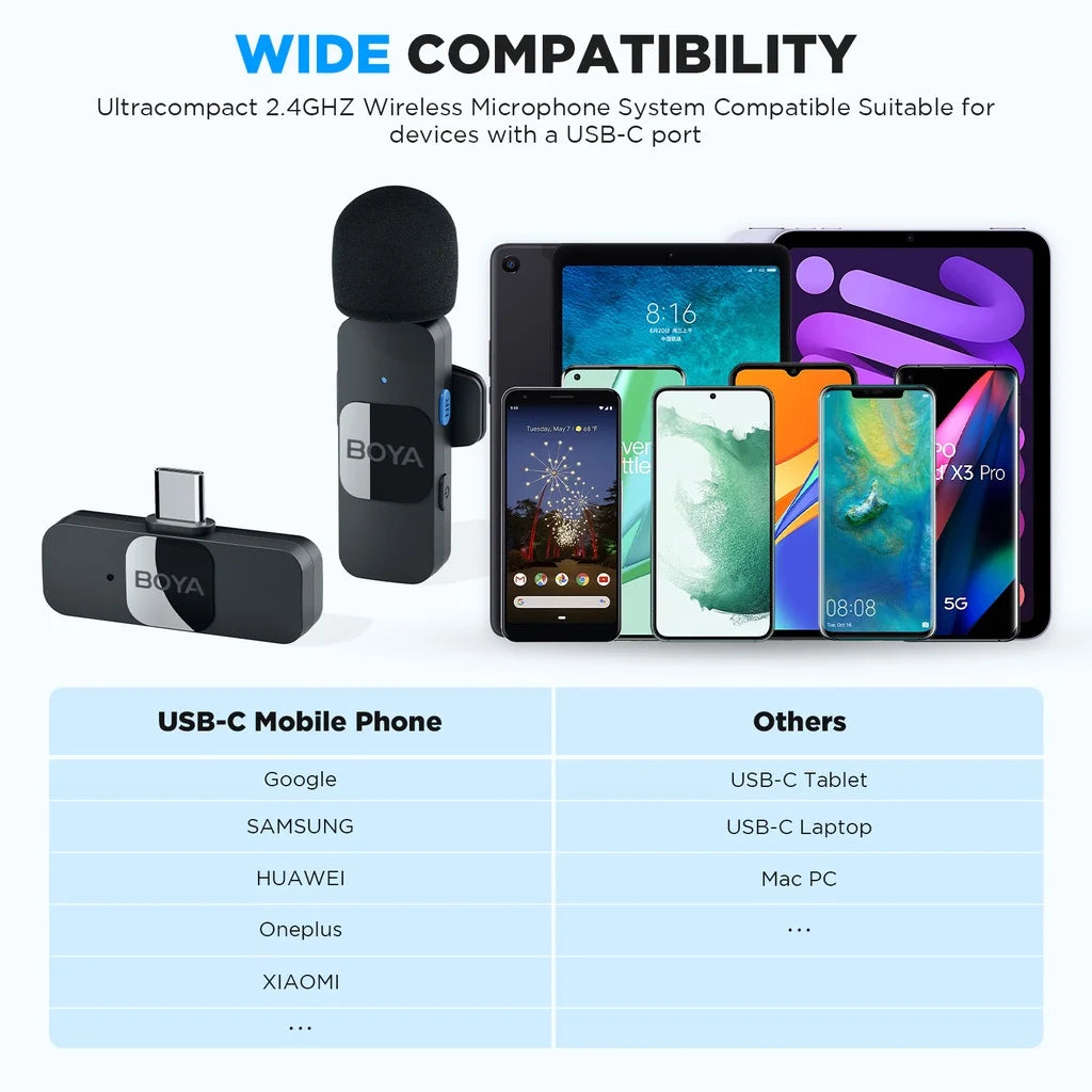 BOYA BY-V Pro Wireless Lavalier Microphone Ki