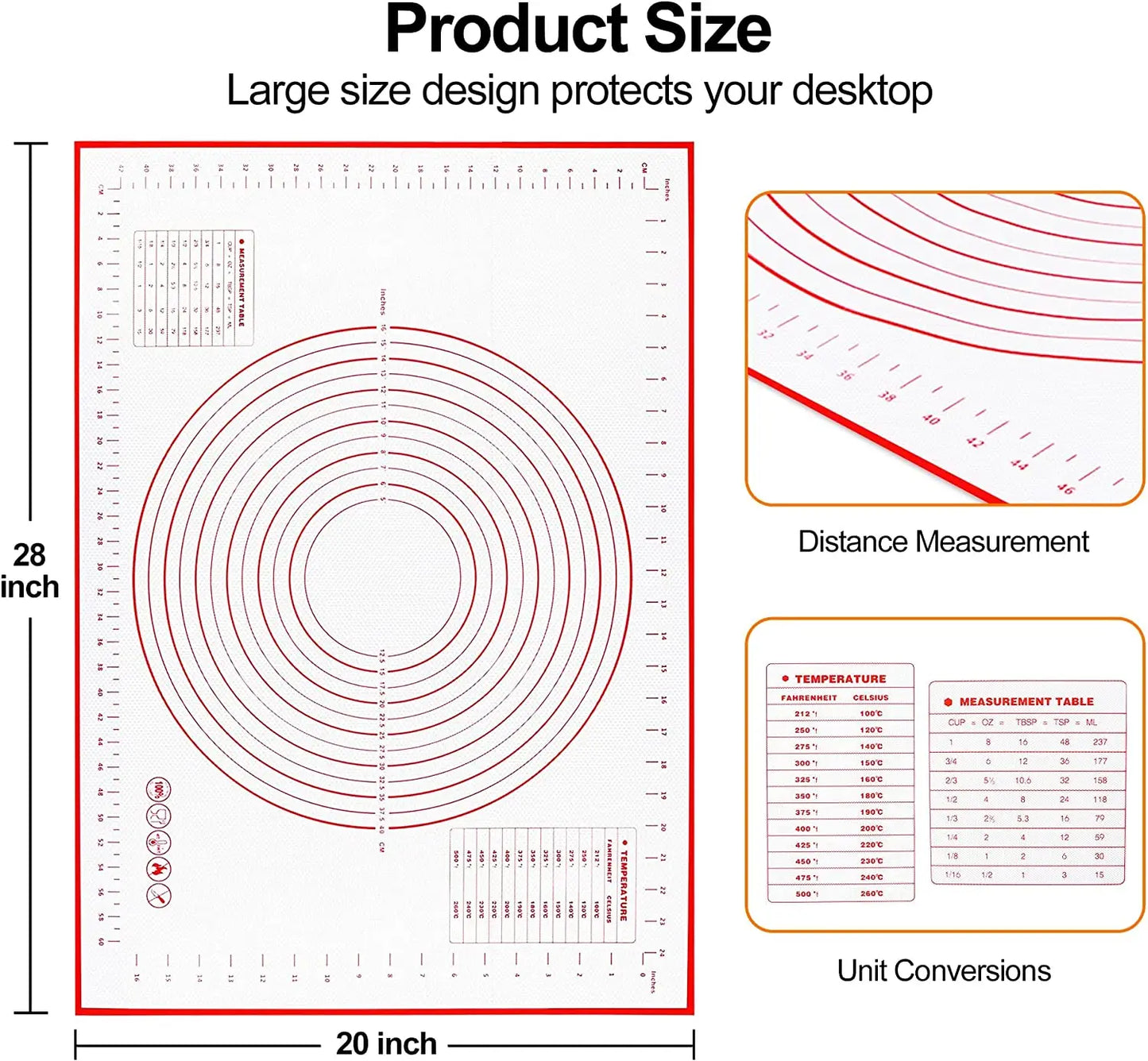Premium Silicone Dough Mat Sheet