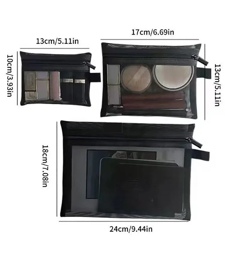 Women Mesh Cosmetic Bag Travel Storage Makeup Bag