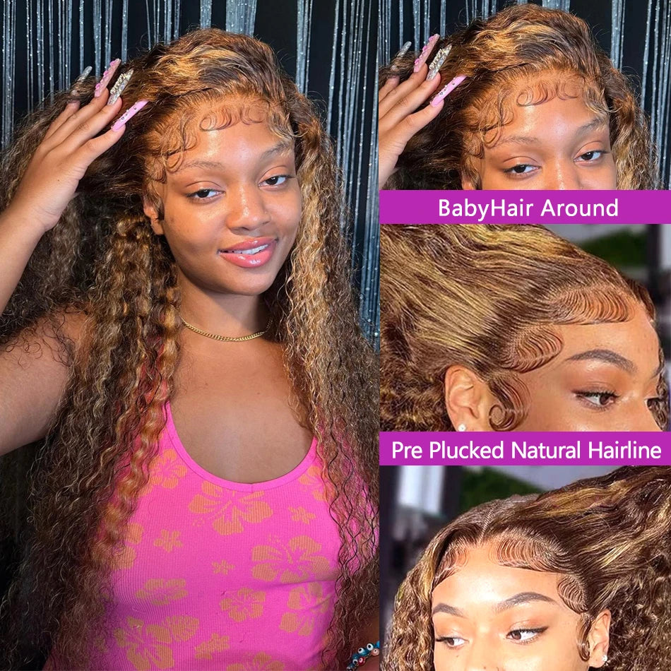 Highlight Honey Brown Curly
