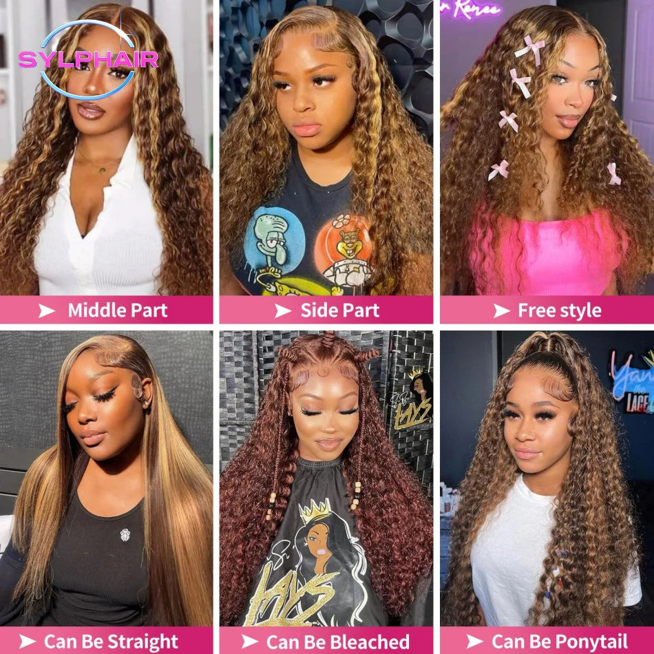Highlight Honey Brown Curly