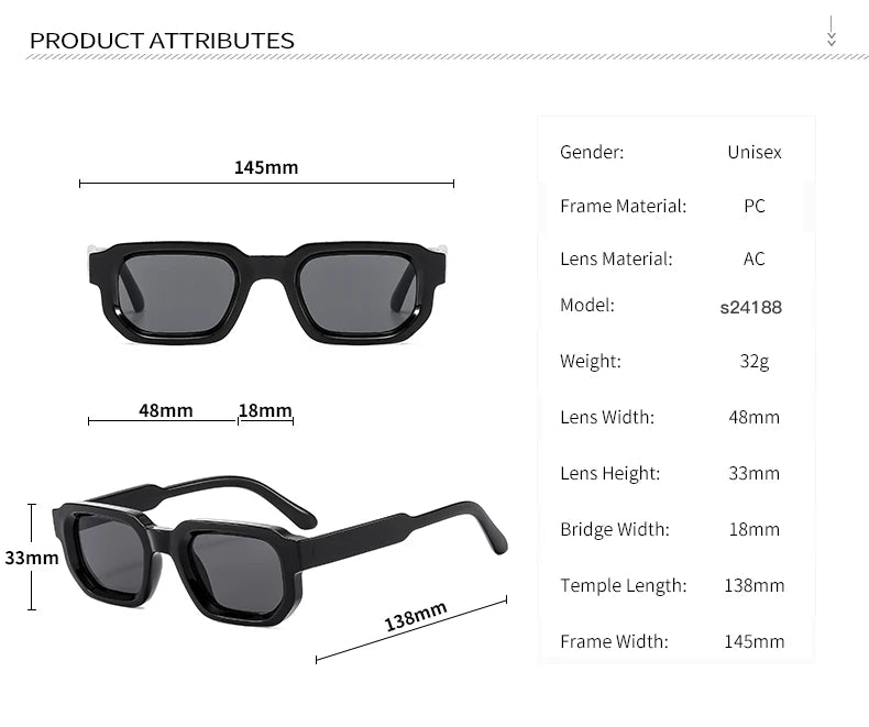 Small Rectangle Colorful Sunglasses