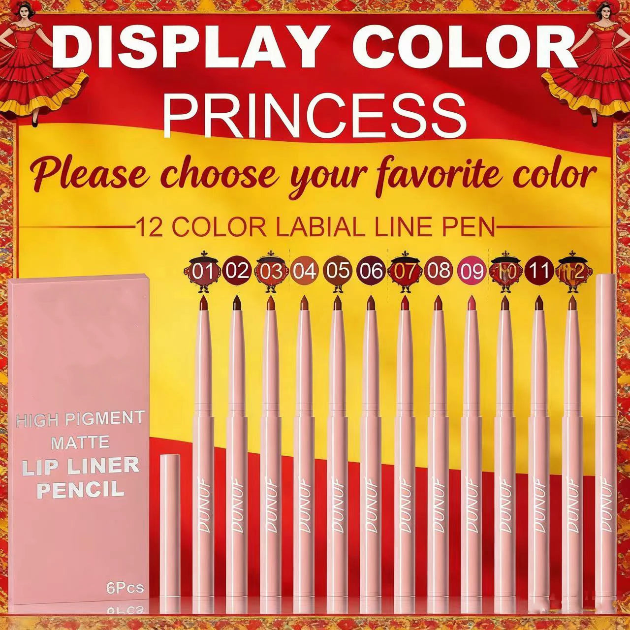 Matte Lip Liner Pencil Set
