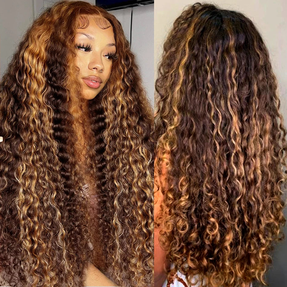 Highlight Honey Brown Curly