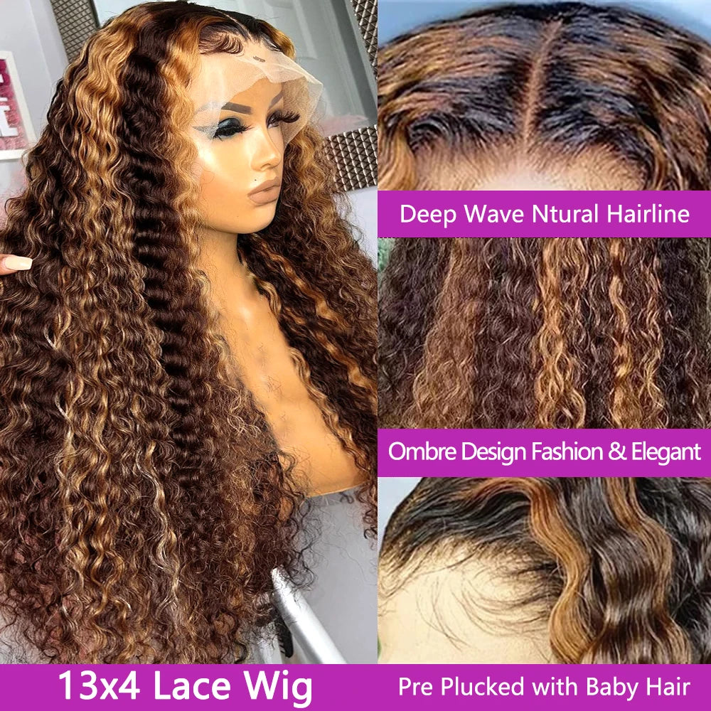 Highlight Honey Brown Curly