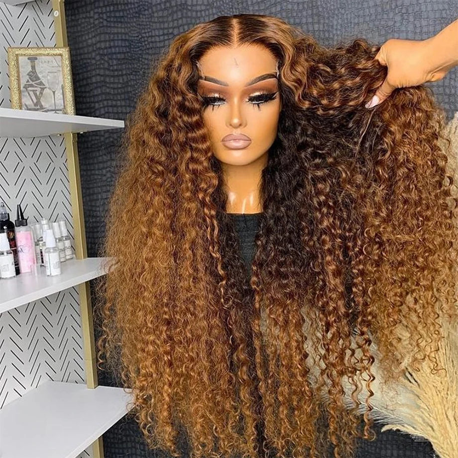 Highlight Honey Brown Curly