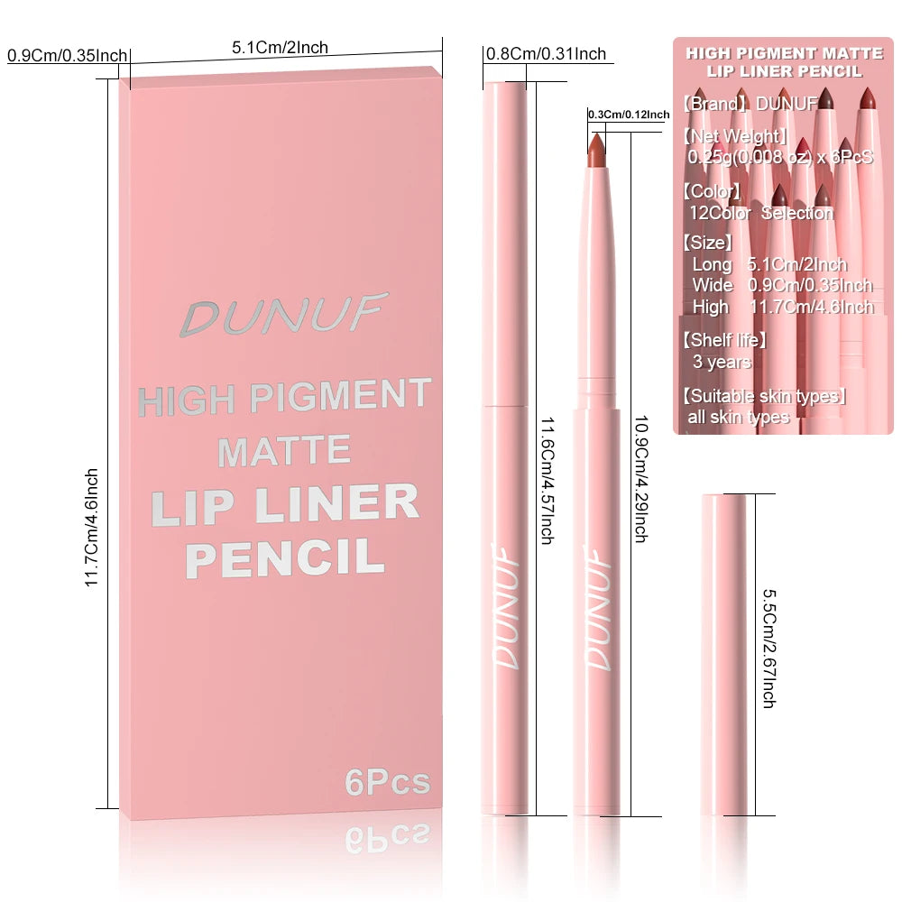 Matte Lip Liner Pencil Set