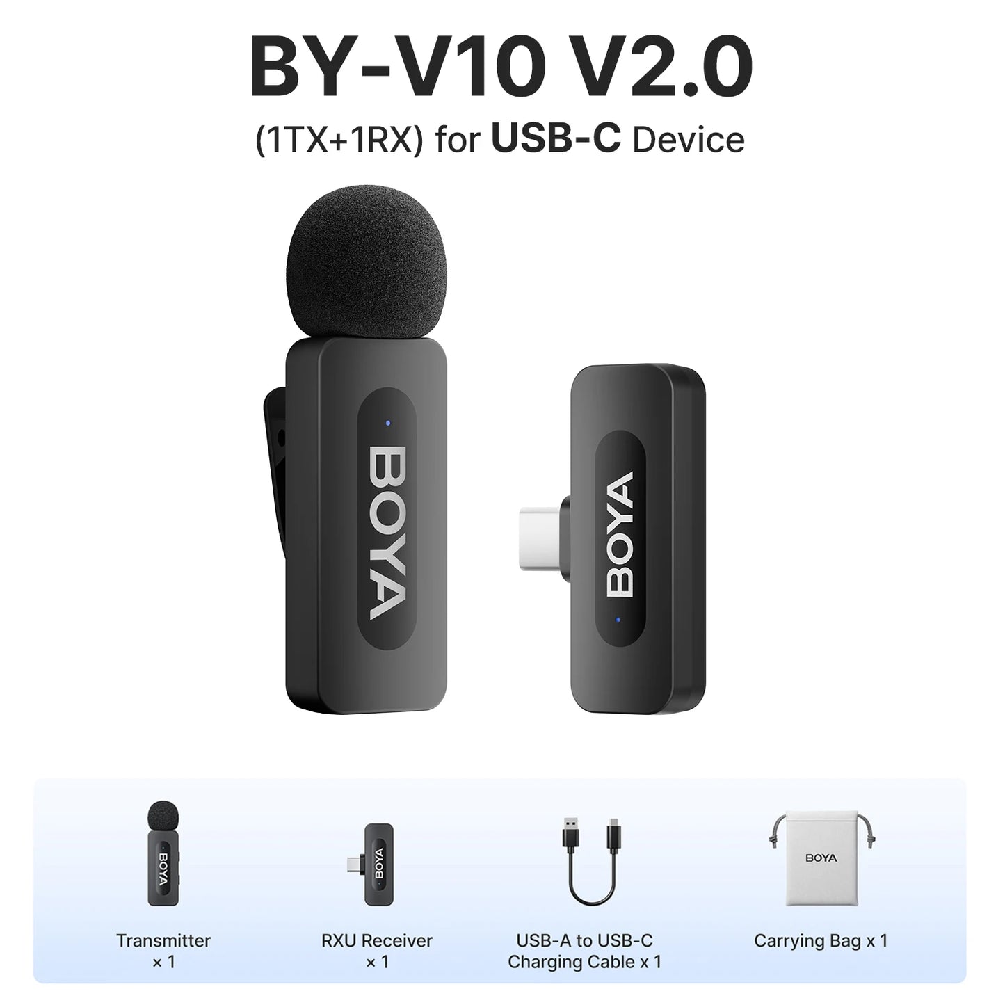 BOYA BY-V Pro Wireless Lavalier Microphone Ki