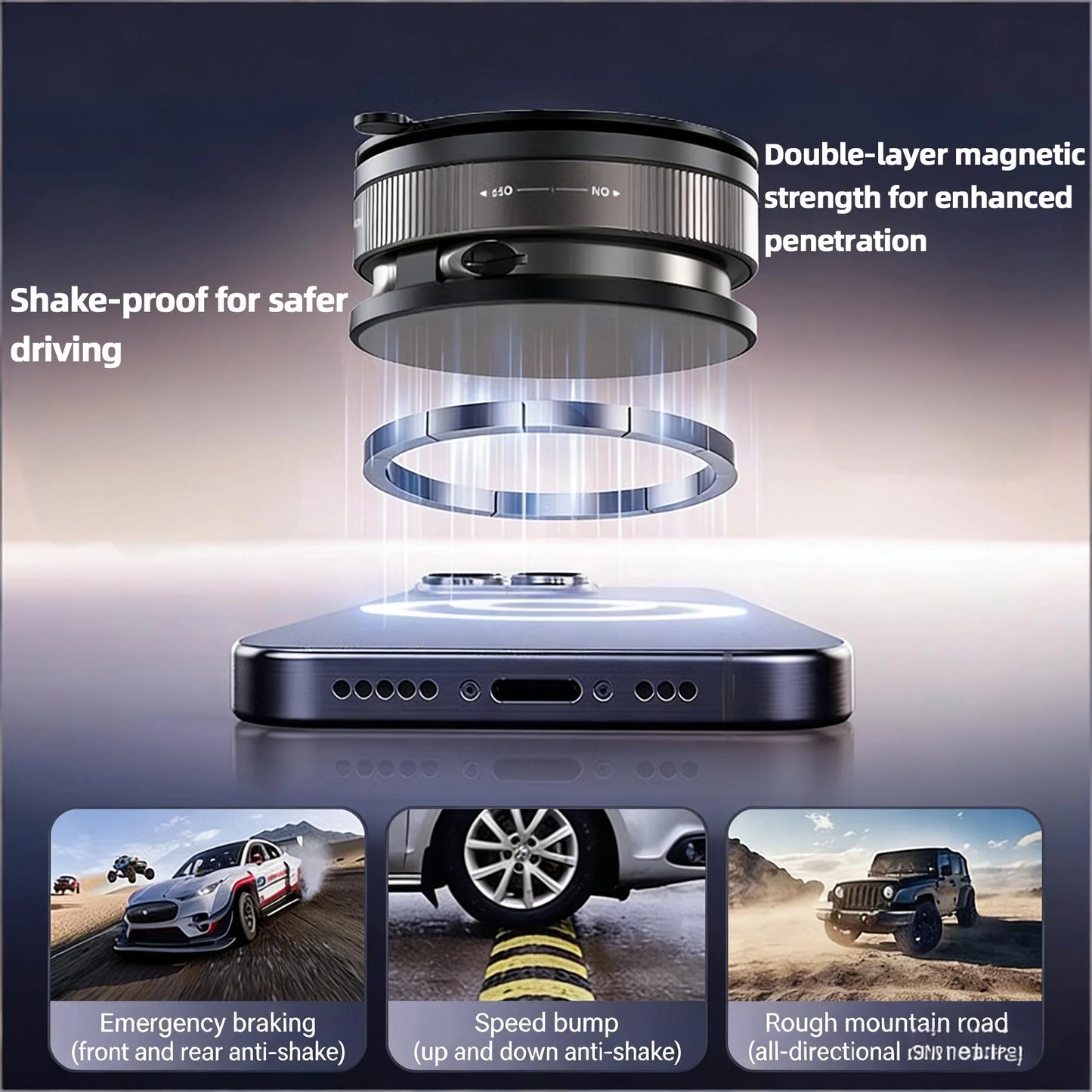 3-IN-1 Magnetic Foldable Phone Stand - Car, Desk & Travel Mount