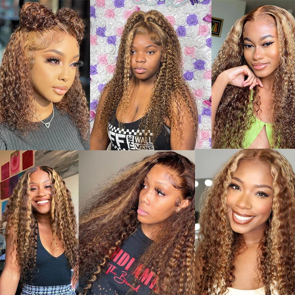 Highlight Honey Brown Curly