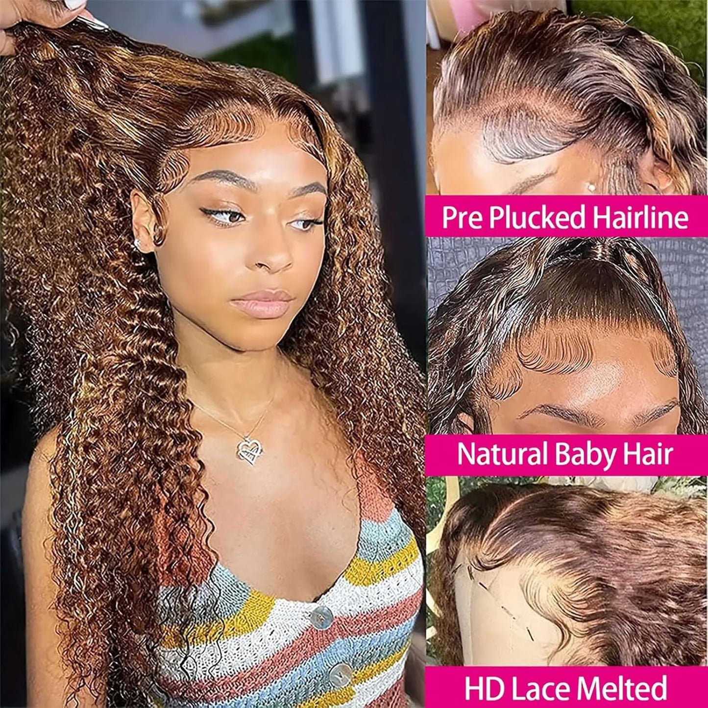 Highlight Honey Brown Curly
