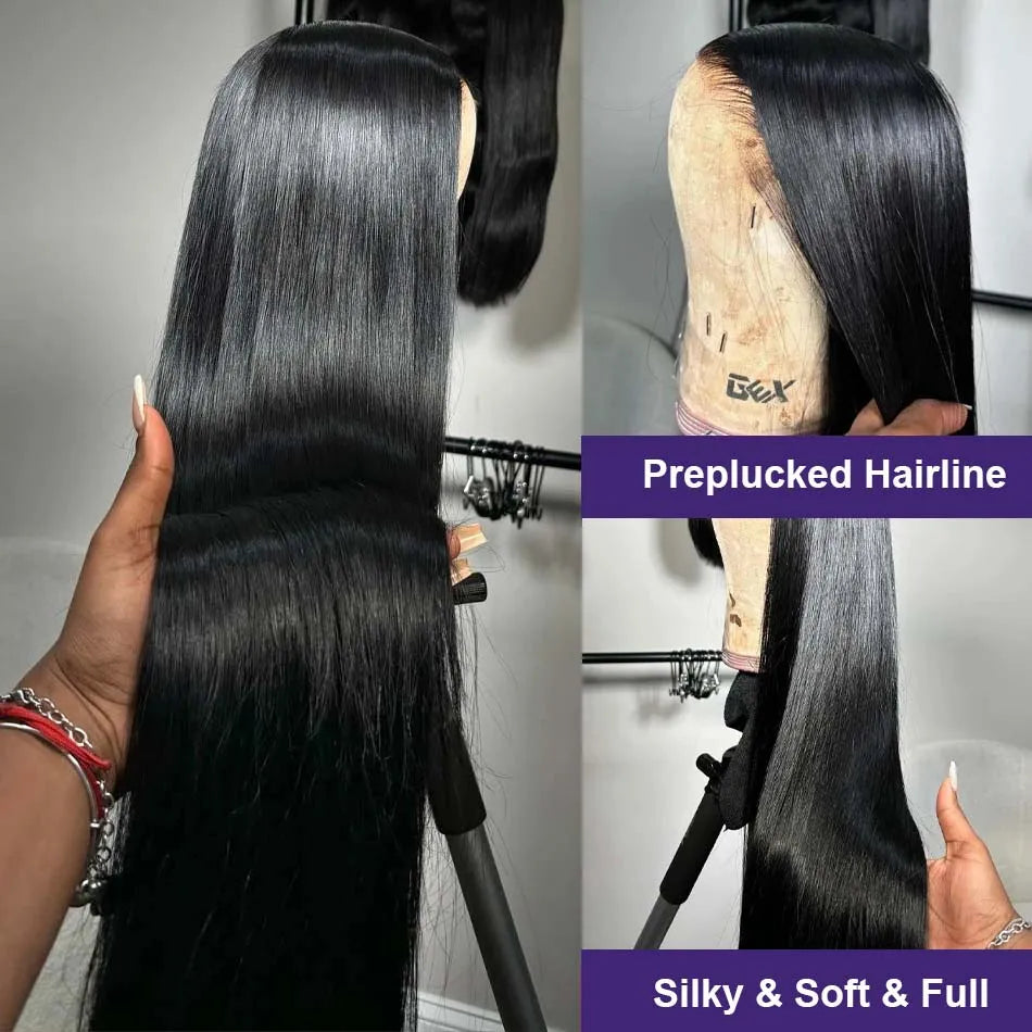 Straight Human Hair Wigs Hd Lace Brazilian