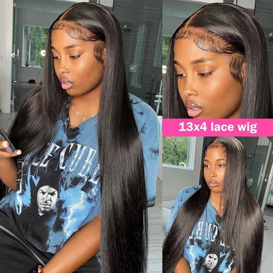 Straight Human Hair Wigs Hd Lace Brazilian