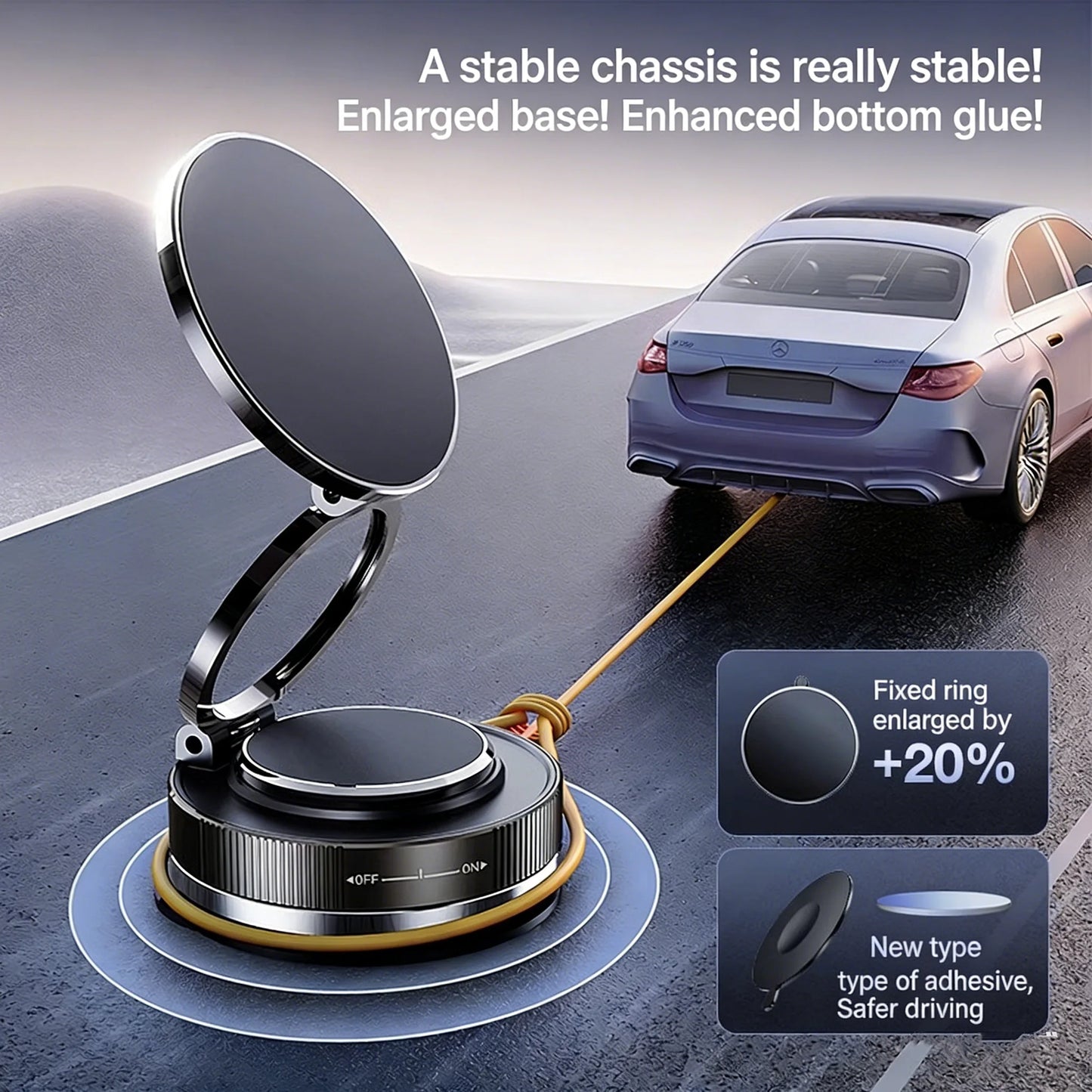 3-IN-1 Magnetic Foldable Phone Stand - Car, Desk & Travel Mount
