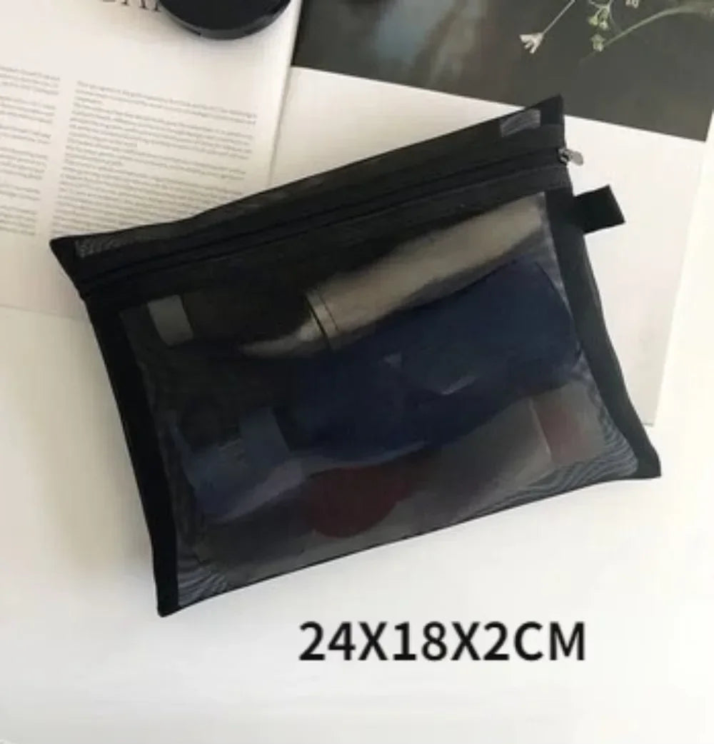 Women Mesh Cosmetic Bag Travel Storage Makeup Bag